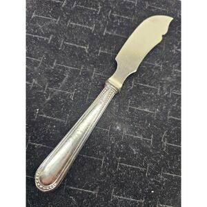 Antique‎ 800 Silver Butter Knife Early 1900s Beaded Border Spreader 7.5in Good
